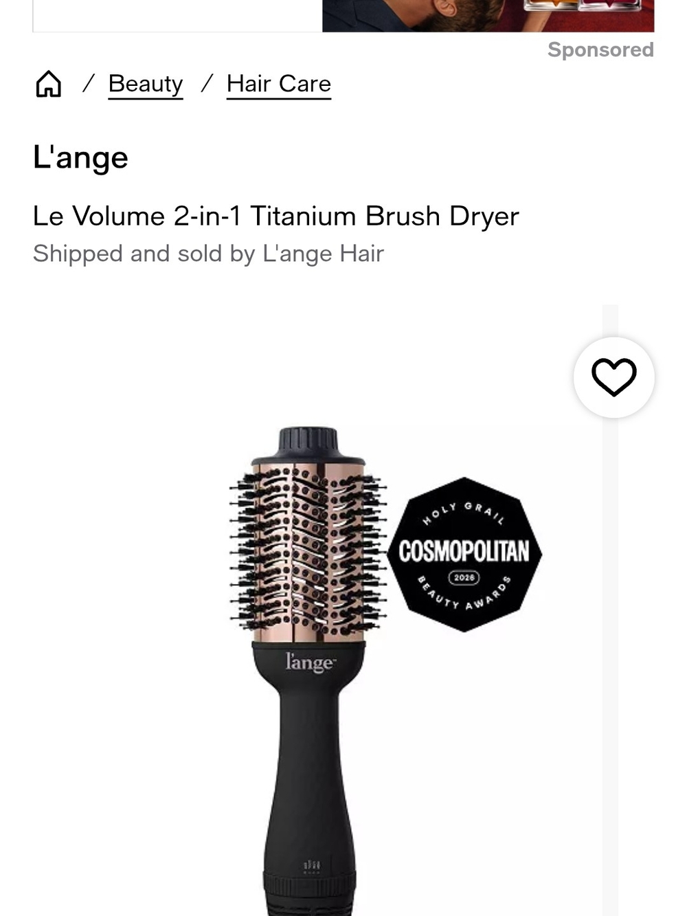 L'ange 2-in-1 Titanium Brush Dryer — Rose Gold and Black